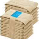 RUVANTI Flour Sack Towels 12 Pack 28 x 28 Inches, Ring Spun 100% Cotton Dish Towel, Machine Washable, Absorbent - Flour Sack Kitchen Towels for Drying and Cleaning - Camel