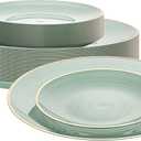 Restaurantware Plastic Plates 40 Pack of 7.13 and 10.1 Inch Crystal Design Elegant Party Plates Durable Tableware Set for Events