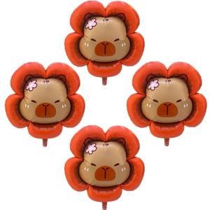 4pcs Capybara Balloon 36inch Foil Helium Capybara Flower Balloon Capybara Birthday Decorations, Capybara Party Decorations, Capybara Baby Shower, Capybara 1st Birthday Decoration