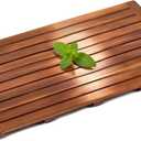 Teak Shower Mat, 32 x 18 inch Wood Bath Mat for Inside Shower, Wooden Shower Floor Teak Wood Mat for Bathroom Spa & Outdoor Use - SM-002V