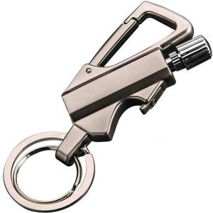 Permanent Metal Lighter, Lighter Keychain Outdoor, Emergency Survival Gear with Flint Metal Matchstick Fire Starter Kerosene Refillable Lighter