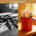 Noamus 9 Pack Metal Pen Holder, Mini Pencil Bucket with Handle, Desktop Pencil Cup Makeup Brush Organizer, Desk Colorful Small Pails, Stationary Supplies Container for Office Classroom School Crafts