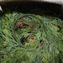 4 Pcs 9 Inch Christmas Wreaths for Kitchen Cabinet Artificial Cedar Pine Hanging Wreath with Red Berries Pine Needles for Front Door Xmas Swag Wreaths for Christmas Winter Farmhouse Home Decorations