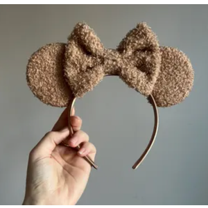 Trnerm Khaki Headband for Women Soft Plush Ears
