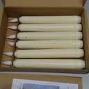 Homemory 6 Pcs Window Candles with Sensor Dusk to Dawn, Ivory Striped Candlesticks with Suction Cups, Roman Column Christmas Window Candle Battery Operated, Flameless Led Taper Candles for Windows