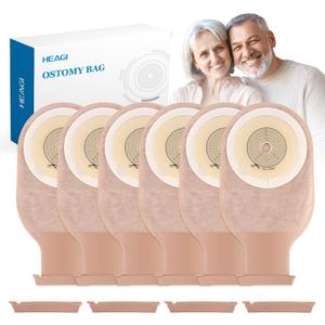 30 Pack Colostomy Bags Ostomy Supplies, One Piece Ostomy Colostomy Bags, Drainable Pouches with Clamp Closure for Ileostomy Stoma Care, Cut-to-Fit, 60 mm Max