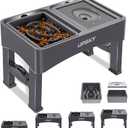 UPSKY 2-in-1 Elevated Dog Bowls Slow Feeder, 4 Height Adjustable Raised Bowl Stand, No Spill Dog Water Bowls, Anti-Slip Food and Water Bowls for Small Medium Dogs(Not Include Stainless Steel Bowl)