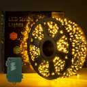 Quntis 164FT 1000LED C Battery Christmas String Lights - Super Bright Christmas Tree Lights Outdoor 8 Modes, Christmas Fairy Lights Indoor with Timer Decorations for Holiday, Xmas, Home, Warm White