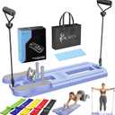 Pilates Board  Foldable Pilates Reformer with Resistance Bands, Bar & Travel Bag  Full-Body Strength & Ab Training Equipment for Women & Men, 15 in 1 (Purple, Starter)