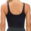 THE GYM PEOPLE Womens' Sports Bra Longline Wirefree Padded with Medium Support (Black, XL)