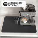 Color&Geometry Dish Drying Mats for Kitchen Counter, Dish Drying Rack Mat Strong Absorbent Water and Quick Dry , Kitchen Counter Mat Non Slip, Black Coffee Maker Mat, 16"X24"