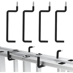 HUHOLE Ladder Hooks 4 Pack Wall Hangers - Ideal for Garage Storage: Ladder, Chair, Cord, Hose, Wheelbarrow
