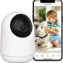 SwitchBot Baby Monitor Indoor Camera, 360-degree 1080P Pan Tilt Smart WiFi(2.4G) Pet Camera for Home Security with Motion Detection, Night Vision, Two-Way Audio, Works with Alexa & Google Assistant