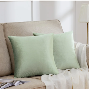 17x17 Pillow Covers Set of 2 Velvet Throw Pillows Decorative Sage Green Covers for Couch Sofa Bedroom Pillow Case