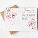 6 x Mothers Day Card for Mom from Daughter, Son – 5x7 Folded Greeting Card with Envelope & Sticker – Sweet, Heartfelt & Premium 350gsm Cardstock – Birthday, Christmas, Thanksgiving, Valentines Gift for Mom