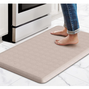 HappyTrends Kitchen Runner Rugs Anti-Fatigue mats,17.3"x 28",Non Slip Waterproof Ergonomic Comfort Mat for Kitchen, Floor Home, Office, Sink, Laundry,Khaki