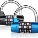2 Pack Combination Lock Outdoor 5 Digit Combination Padlock Gym Locker Lock, School Locker, Sports, Hasp Cabinet, Fence, Gate, Toolbox Combo Lock