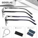 2 Pack Multifocal Progressive Reading Glasses Men, Blue Light Multifocus Bifocal Readers for Mid and Near Range (Bifocal Black & Grey)