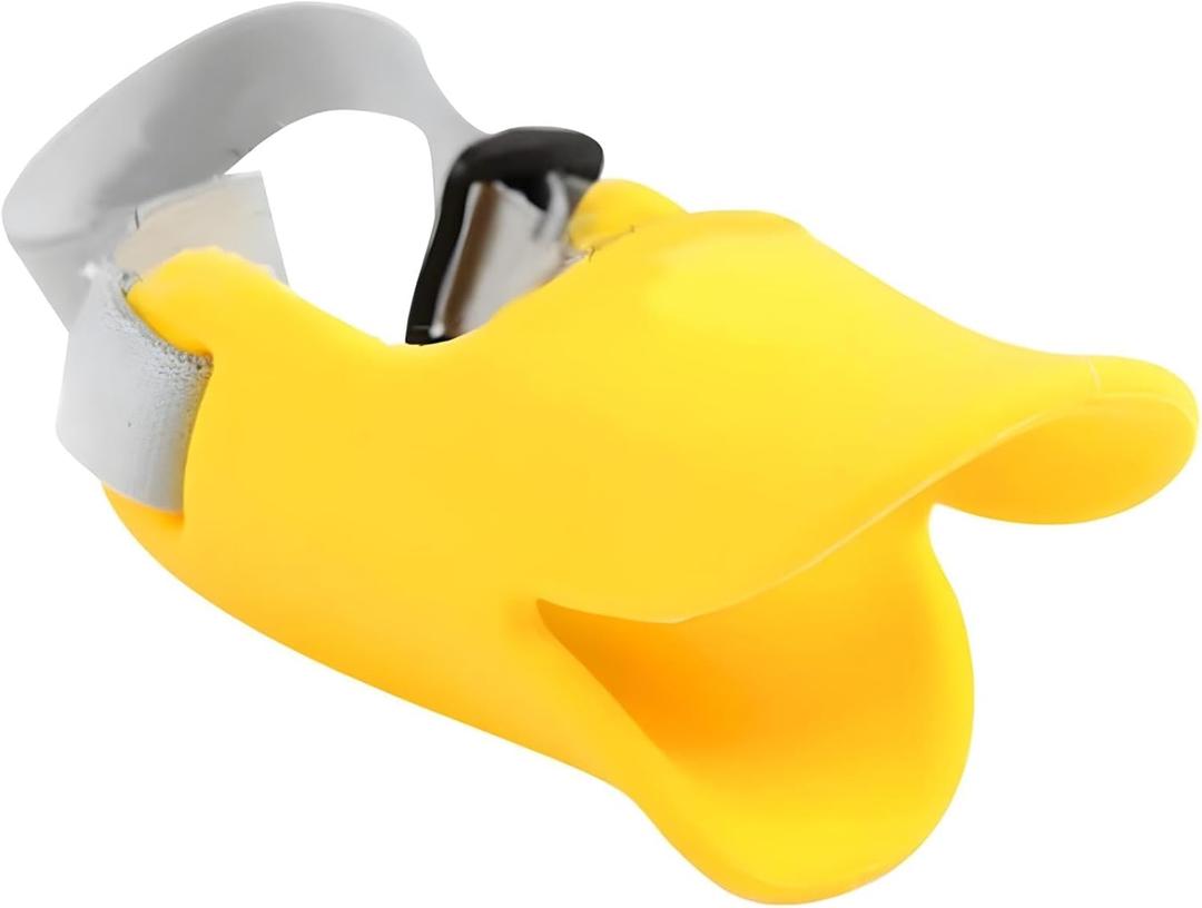 NACOCO Anti Bite Duck Mouth Shape Dog Mouth Covers Anti-Called Muzzle Masks Pet Mouth Set Bite-Proof Silicone Material (Yellow, S)
