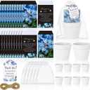 Ctosree 50 Sets Forget Me Not Seeds Packets Funeral Favors Celebration of Life with Flowerpot Thank You Tags Organza Bags for Funeral Memorial Loss of Loved One(Seeds Not Include)