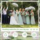 Dansydaisy Wedding Favors for Guest Umbrella Gifts Bulk 52 Inch Large Dome Rain Windproof Stick Umbrellas with Thank You Tags and Rope Guest Souvenirs for Wedding Party Bridal Favors