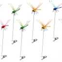 PWireless 8 PCS Colorful Dragonfly Clips 3D Simulation Dragonfly Pole for Outdoor Indoor Fake Plastics Dragonfly for Garden Stakes Yard Patio Ornaments with Clip for Hat Clothes, Fly Scare Devices