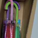 Clear Umbrella Bulk,Cute Colorful Transparent Stick Rain Umbrellas Windproof Waterproof with J Hook Handle for Wedding Guests Bride Groom Photography Daily Use Family Friend Gift (6, clear 6 colors)