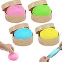 3PCS Dumplings Squishy, 2.56in Squishy Dumpling Mystery Steamer, Fidget Toys Adults & Teens, Sensory Stress Ball Squeeze Toys for Stress Relief, with Food Steamer Stretchy, Desk Toys, Classroom Prizes