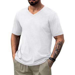 NIASHOT Mens T Shirts Short Sleeve Classic V Neck T-Shirt Casual Summer Basic Tee Shirt XL