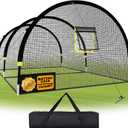 Baseball Batting Cages for Backyard - 22FT/30FTx 12FTx 8FT Portable Practice Softball Cage Net and Frame with Pitching Machine Hole, 12.7MM Fibreglass Poles and Carry Bag