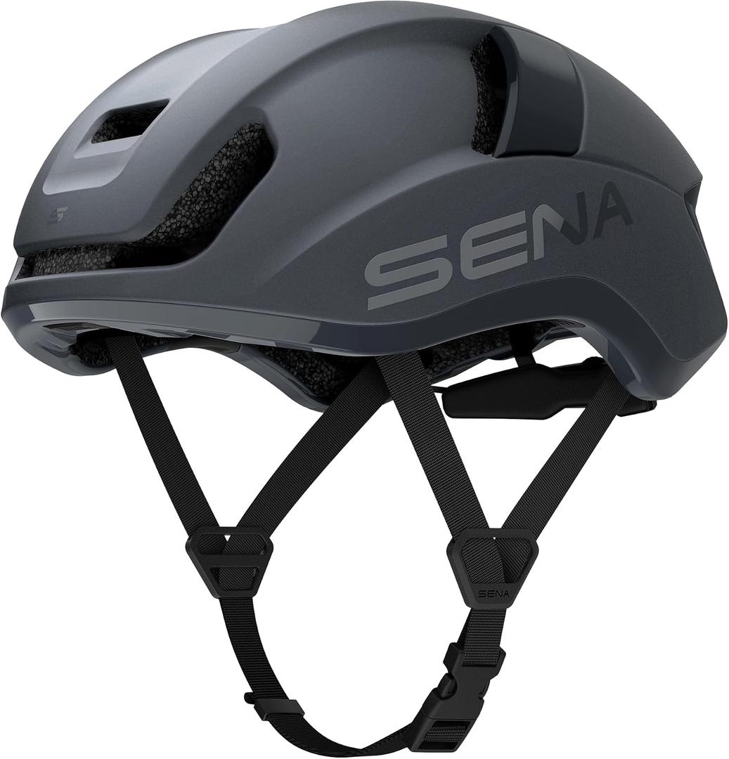 Sena S Mesh Intercom Smart Road Cycling Helmet (Matte Gray, Medium)