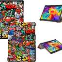 Tri-Fold Case Compatible with Samsung Galaxy Tab S 10.5 inch Tablet - SM T800&T801&T805&T807 (2014 Released), Includes a Screen Protector - Premium PU Leather Tri-Fold Cover with Auto Sleep/Wake