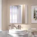 24x32 Bathroom Wall Cabinet, Saver Storage Cabinet, Moisture-Resistant Wood, Medicine Cabinet with 2 Door and Adjustable ShelvesFlat-Pack Design  Assembly Required (White)