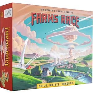Farms Race Deluxe Edition – Premium Strategy Board Game for Adults & Family, 2–5 Players, 12 Hours, Resource Management, Area Control, Asymmetric Powers w/Nuclear Farm Animals, Great for Game Night