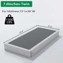 ALDRICH Twin Box Spring 7 Inch, 1500lbs Heavy Duty Metal Frame Mattress Foundation, Non-Slip/No Noise/Easy Assembly/Easy Clean Cover