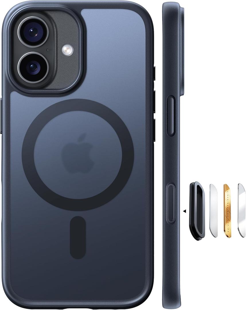 TORRAS Magnetic Shockproof for iPhone 17 case with Camera Control, [12FT Military Grade Drop Protection][Fit for MagSafe], Slim Translucent Anti-Fingerprint & Soft Touch Case for iPhone 17, Black