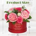 Hollyone Red Pink Artificial Peonies Roses in Vase Round Gift Boxes with Fake Flowers Arrangements Faux Flowers Floral in Box Vase for Her Mothers' Day Valentine's Day Christmas Birthday Gift