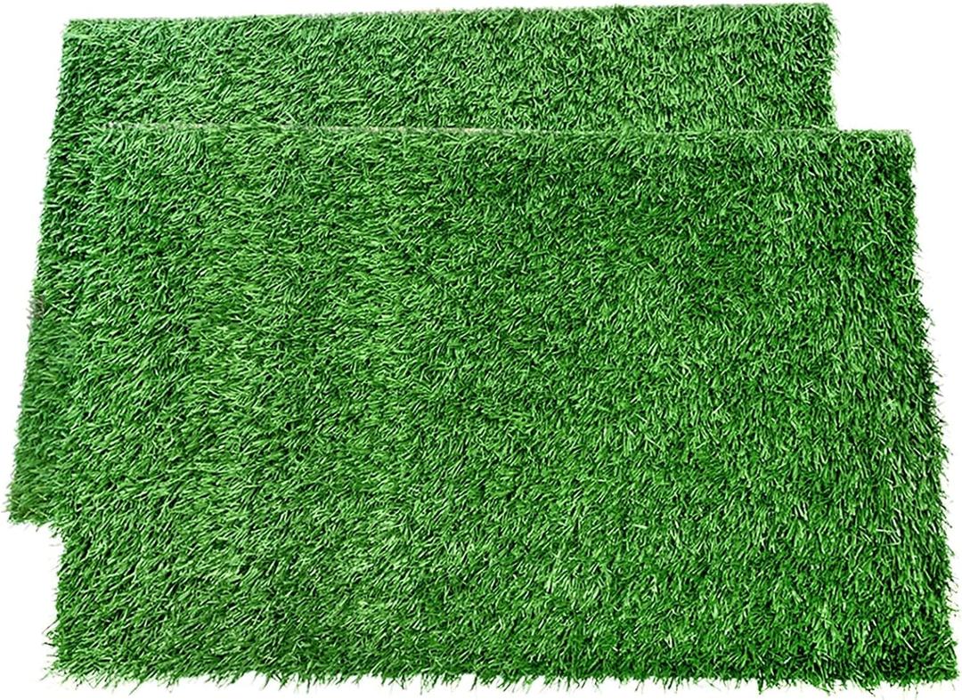 LOOBANI Dog Grass Pee Pads, 2 Pack Artificial Grass Pads for Potty Tray, Fake Grass for Dogs to Pee On, Outdoor Indoor Pee Grass for Dog Potty (18*23 inch)