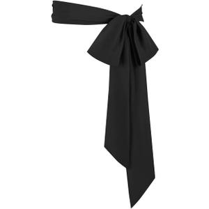 Women's Long Chiffon Sash Waist Belt For Bridal Wedding Bridesmaid Prom Formal Special Occasion Dresses Belt 3'' Wide (Black)