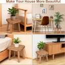 Solid Wooden Stool 9.3''H Wooden Plants Stand Wooden Decorative Stool Small Wood Stand for Bathroom Bedroom Livingroom Kitchen Bathroom
