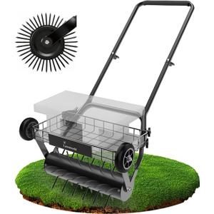 Lawn Aerator Tool, Heavy Duty Manual Lawn Aerators with Dual Weight Up to 80lbs, Yard Aerator Lawn Tool with 39 Spikes, Grass Aerator for Lawn Care