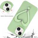 Jusy Case for iPhone 13, Cute Heart with 3D Heart Stand Slim Fit Liquid Silicone Soft Anti-Scratch Microfiber Lining Shockproof Protective Phone Cover for Girly Women Case - Green