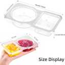 2 x 25-Pack Reusable Snack Containers with Lids, 2-Section Snack Box for Portion Control, Plastic Food Storage, Adult Meal Prep & Outdoor Dipping Containers