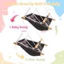 Baby Swing Outdoor Indoor for Infants to Toddlers, Portable Adjustable Baby Porch Swing with 5-Point Safety Belt, Kids Tree Hanging Chair Toys for Door Garden Backyard