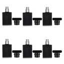 6 Pack 30ml / 1 Oz Black Assorted Refillable Perfume Bottle, Portable Square Empty Glass Perfume Atomizer Bottle Spray Applicator with 4 kinds of perfume dispenser(6 Pack 30ml / 1.01 oz. Black )
