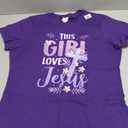This Girl Loves Jesus Cute Christian Girl Jesus T-Shirt, Large (Purple)