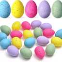 Waipfaru 20 Pcs Easter Eggs, 2.4'' Plastic Speckled Easter Eggs and Vase Filler, Pastel Easter Eggs for DIY Spring Farmhouse Home Table Easter Decorations (Blue, Yellow, Pink, Purple, Green)