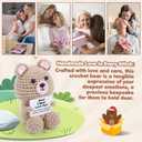 2 x Funny mom Gifts - Mom I Bear Love You Crochet Bear, Adorable for Birthday, Mother's Day, Valentine's Day, Christmas, Thanksgiving(Mom)