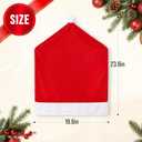Smiry Christmas Chair Covers Set of 6, Red Santa Hat Chair Back Covers Dining Room, Washable Removable Slipcovers for Christmas Party Holiday Decoration
