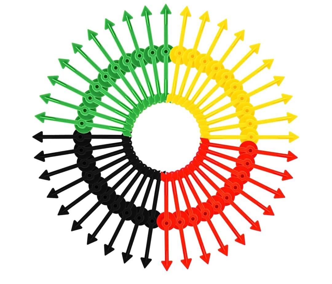 Tatuo 40 Pieces 4 Inch Game Spinner Plastic Arrow Board Magnetic Arrow Toys for Party School Home Usingboard Spinner 4 Colors